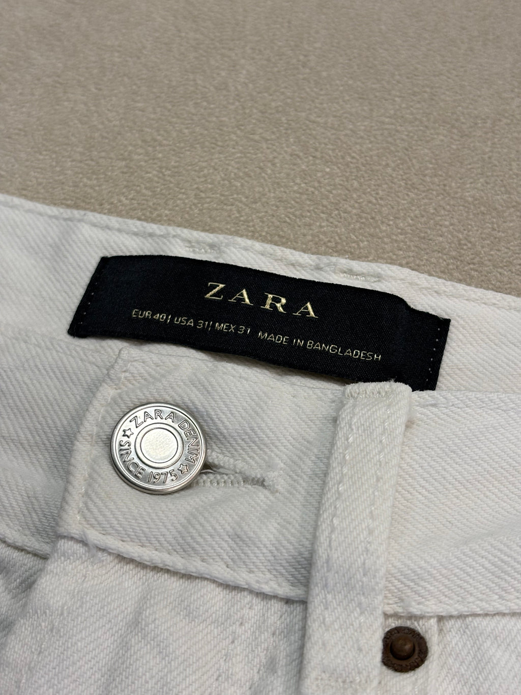 PANTALON JEAN BLANCO ZARA