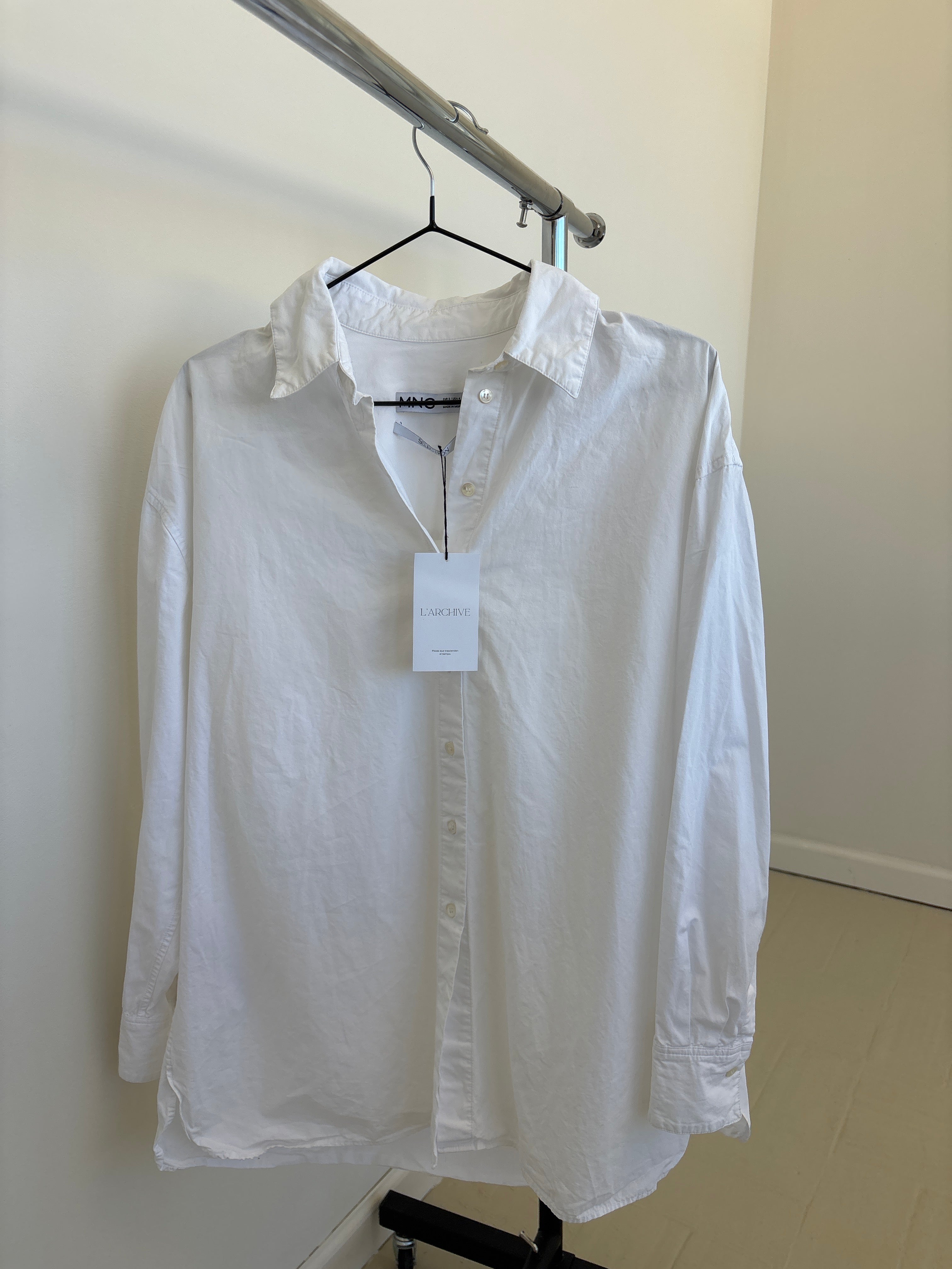 Camisa Mango algodón blanca