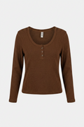 BLUSA MARRON BOTONES