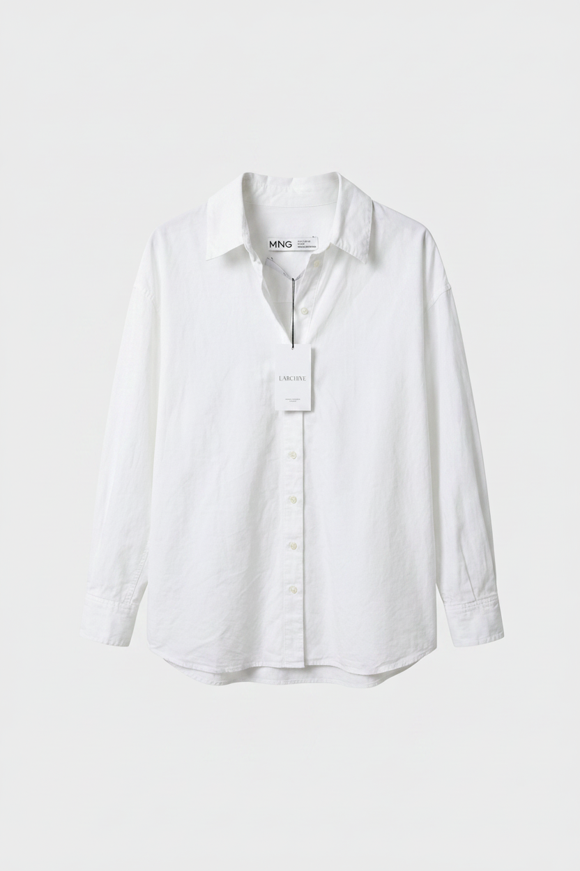 Camisa Mango algodón blanca