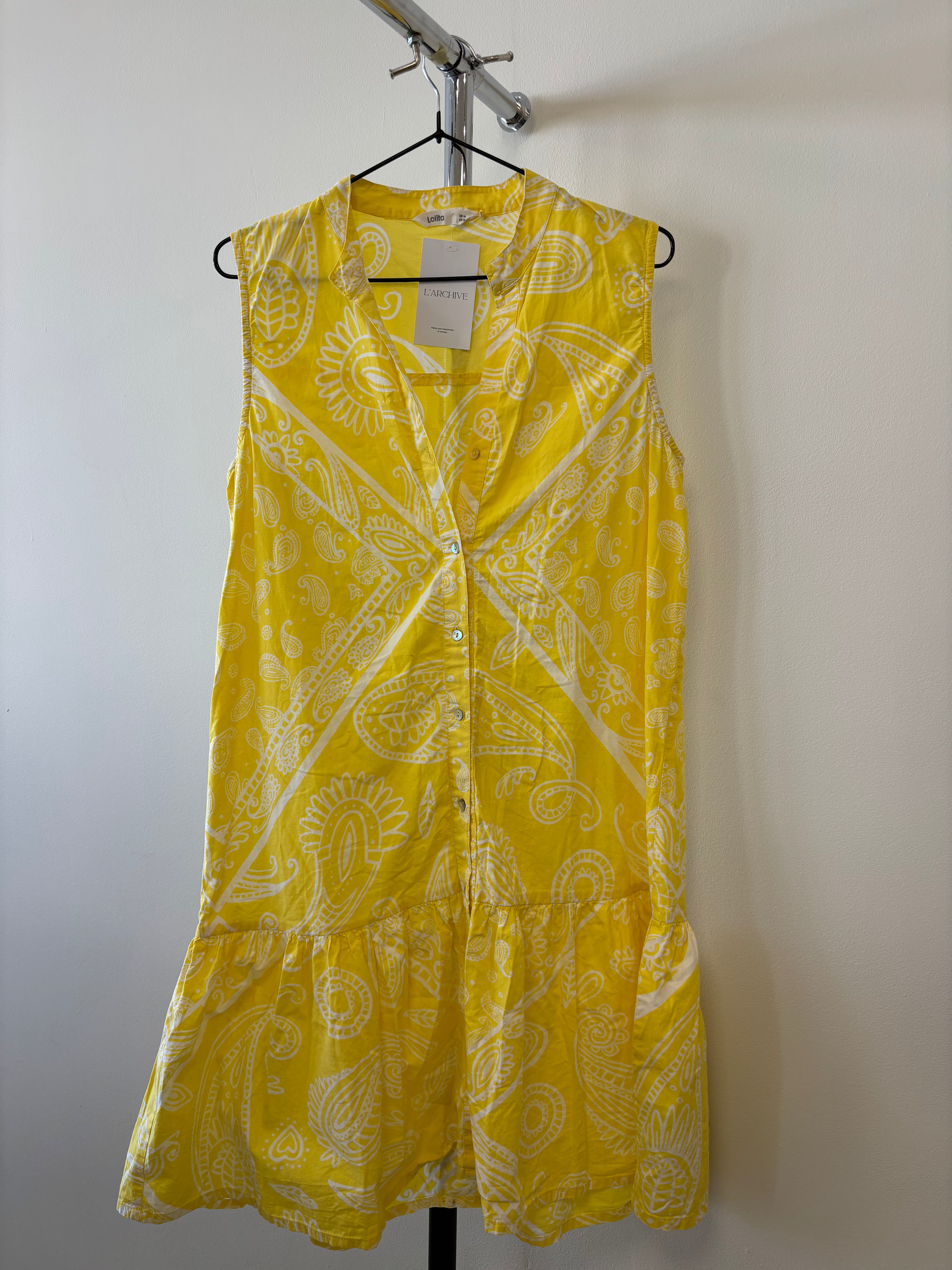VESTIDO ESTAMPADO AMARILLO LOLITA